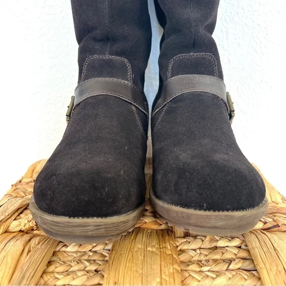 Spring Step Women’s Genuine Leather Dark Brown Suede Tall Boot Vegan Fur Sz. 38 - Picture 5 of 14